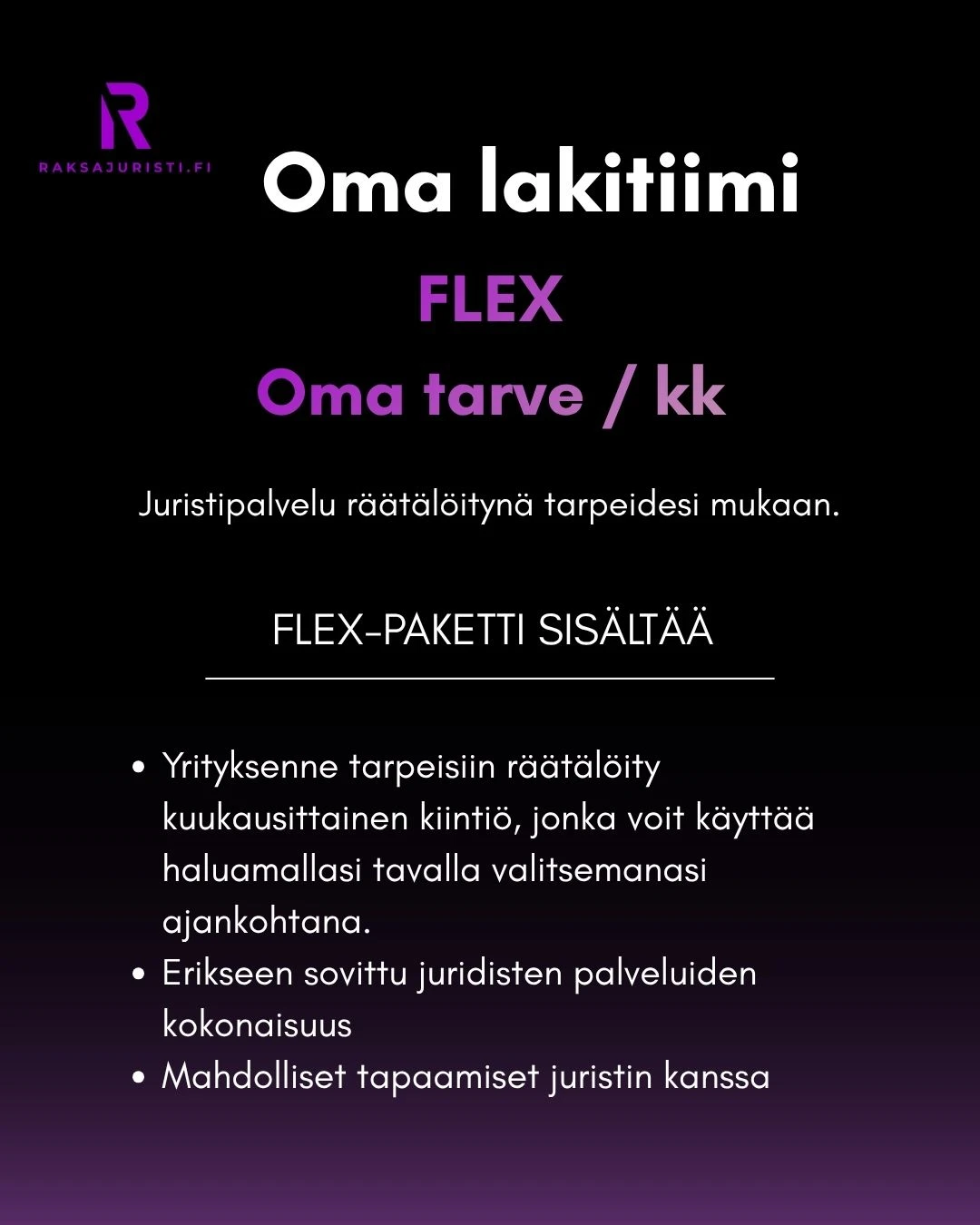 Flex-tilausmallin palvelukuvaus