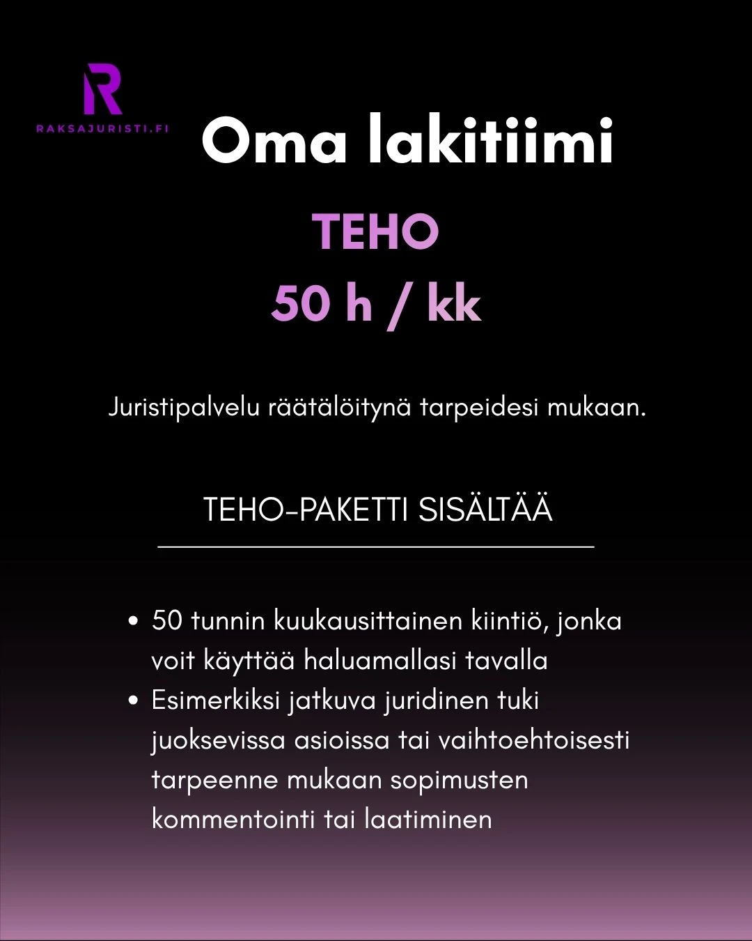Teho-tilausmallin palvelukuvaus